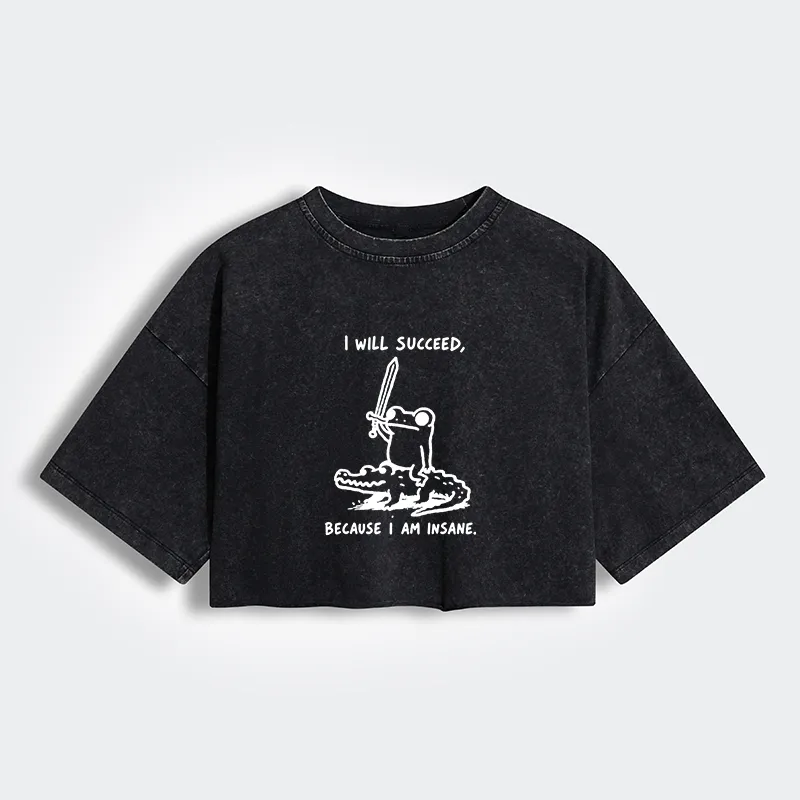 Tokyo-Tiger Warrior Frog Funny Meme Women's Washed Crop T-Shirt Sale