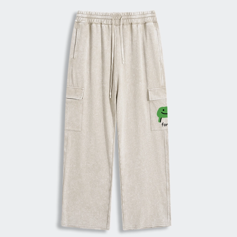 Tokyo-Tiger Smiling Forg Washed Utility Sweatpants