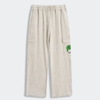 Tokyo-Tiger Smiling Forg Washed Utility Sweatpants