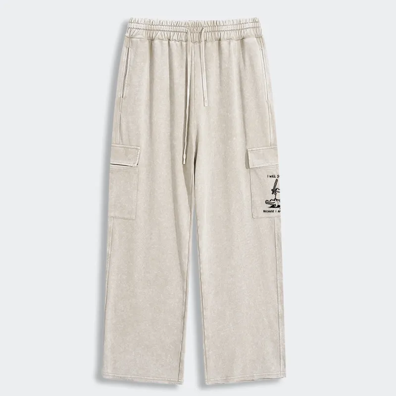 Tokyo-Tiger Warrior Frog Funny Meme Washed Utility Sweatpants