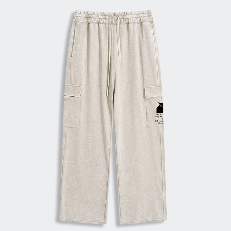 Tokyo-Tiger Black Cat Scratches People Washed Utility Sweatpants