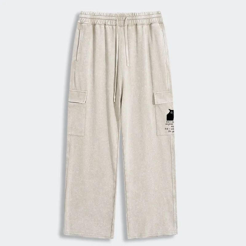 Tokyo-Tiger Black Cat Scratches People Washed Utility Sweatpants