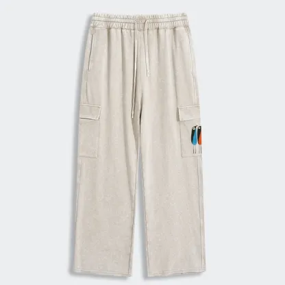 Tokyo-Tiger Bold Shape Birds Washed Utility Sweatpants