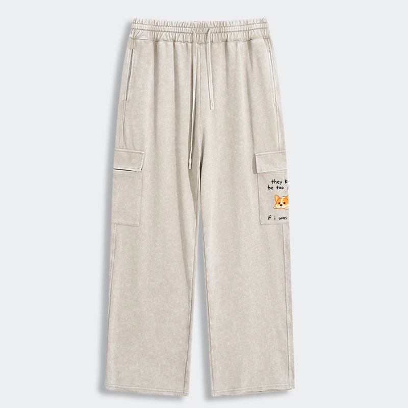Tokyo-Tiger Funny Short Dog Joke Washed Utility Sweatpants