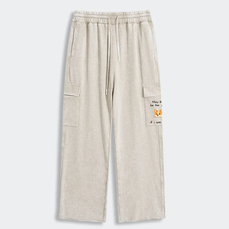 Tokyo-Tiger Funny Short Dog Joke Washed Utility Sweatpants