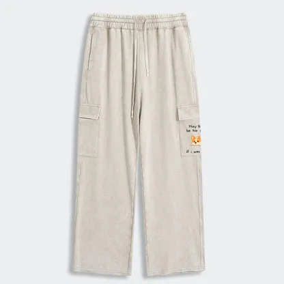 Tokyo-Tiger Funny Short Dog Joke Washed Utility Sweatpants