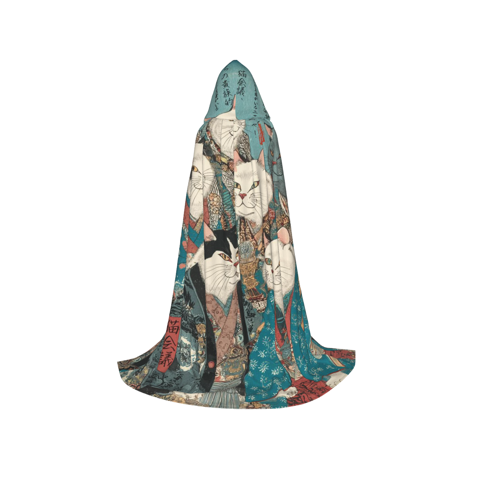 Tokyo-Tiger Formal Gathering of Ukiyo-e Cat Nobles Holiday Cloak