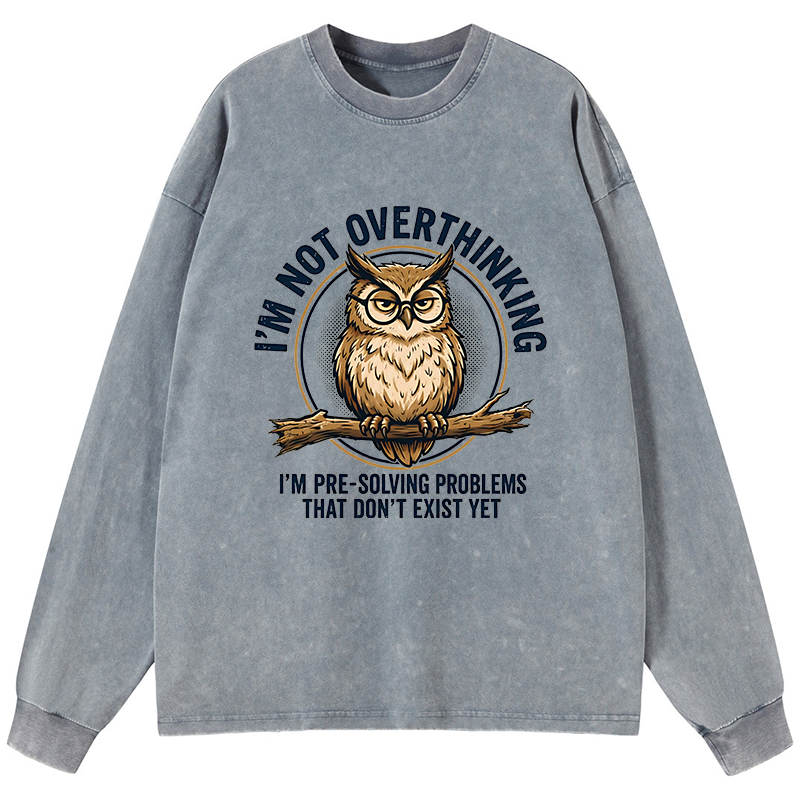 Tokyo-Tiger Overthink Master Owl Washed Long Sleeve T-Shirt