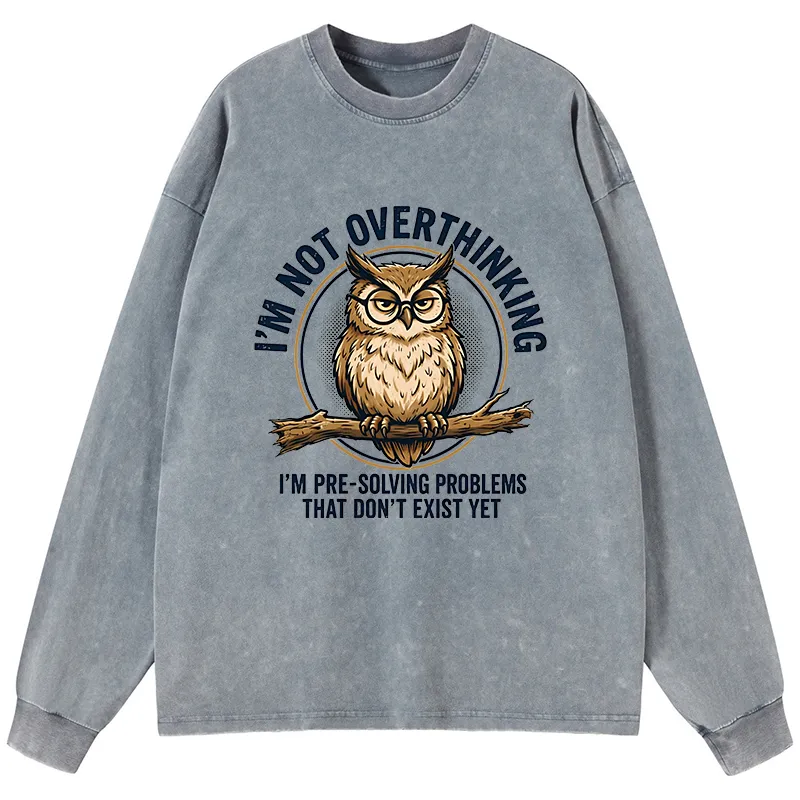 Tokyo-Tiger Overthink Master Owl Washed Long Sleeve T-Shirt