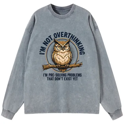 Tokyo-Tiger Overthink Master Owl Washed Long Sleeve T-Shirt