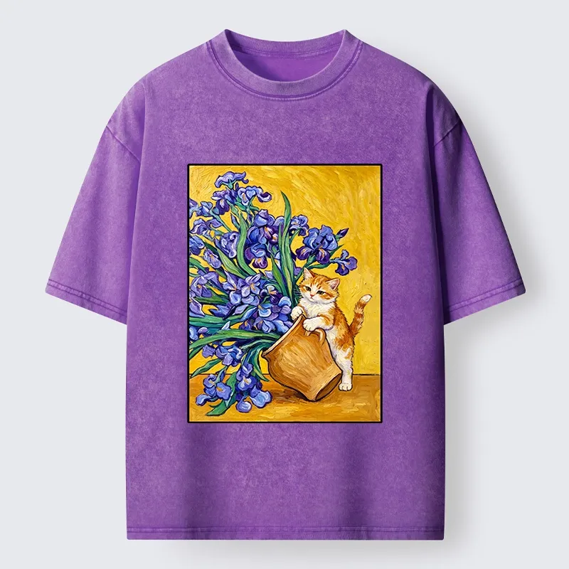 Tokyo-Tiger Iris Cat Classic Washed T-Shirt