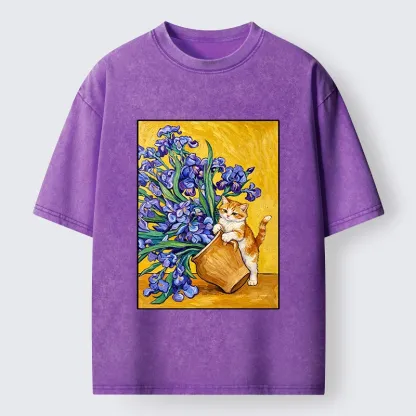 Tokyo-Tiger Iris Cat Classic Washed T-Shirt