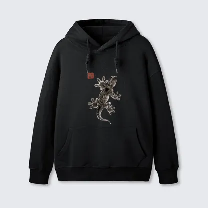Tokyo-Tiger Minimal Asian Ink Brush Gecko Vibe Classic Hoodie