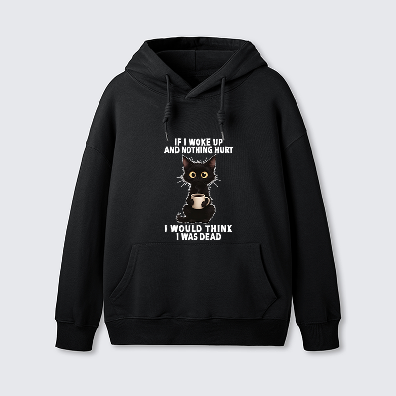 Tokyo-Tiger Funny Cute Black Cat And Coffee Meme Classic Hoodie