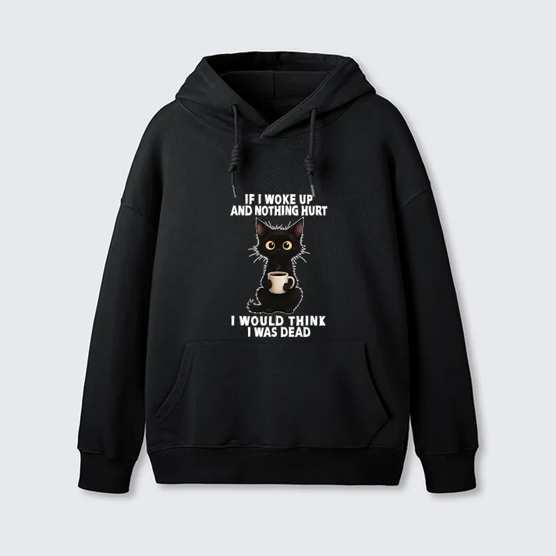 Tokyo-Tiger Funny Cute Black Cat And Coffee Meme Classic Hoodie