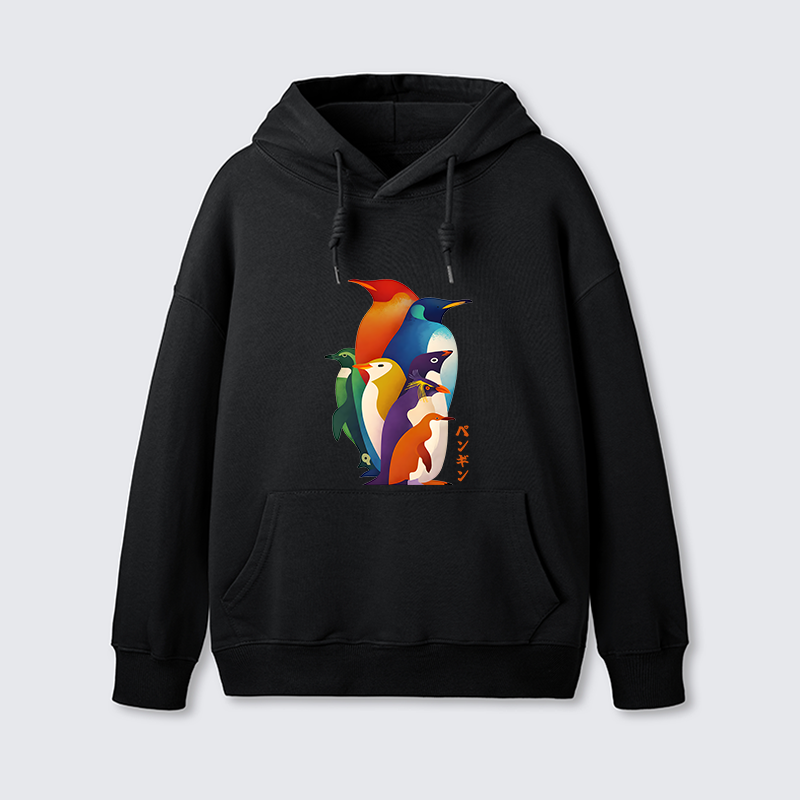 Tokyo-Tiger Cute Multi Tone Penguins Classic Hoodie