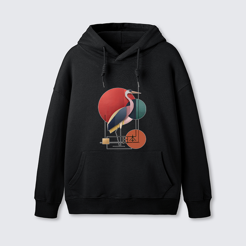 Tokyo-Tiger Geometric Crane Art Classic Hoodie