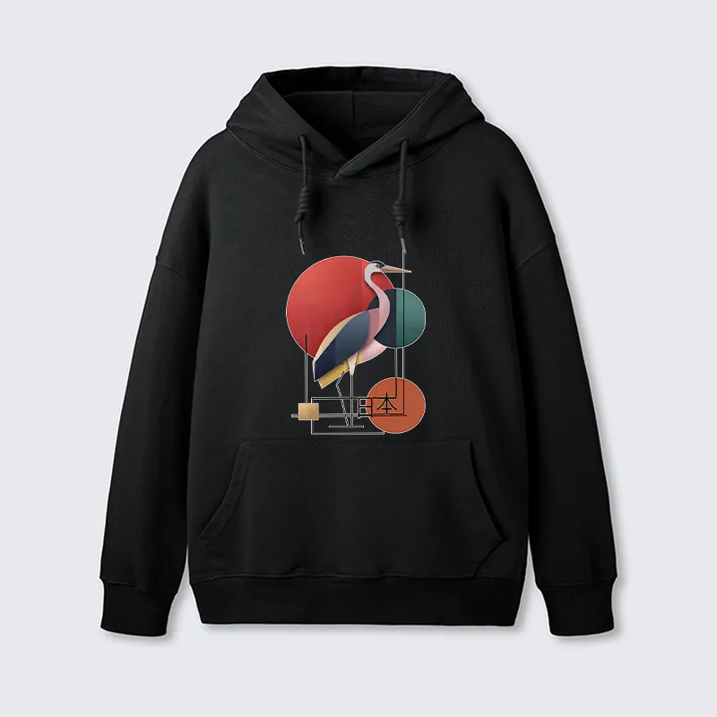 Tokyo-Tiger Geometric Crane Art Classic Hoodie