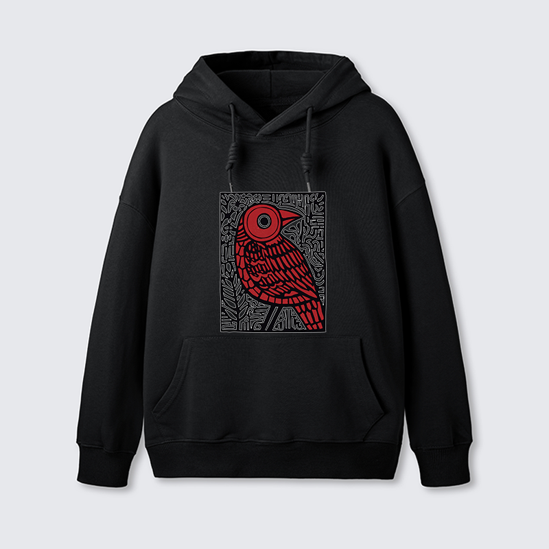 Tokyo-Tiger Retro Woodblock Bird Classic Hoodie