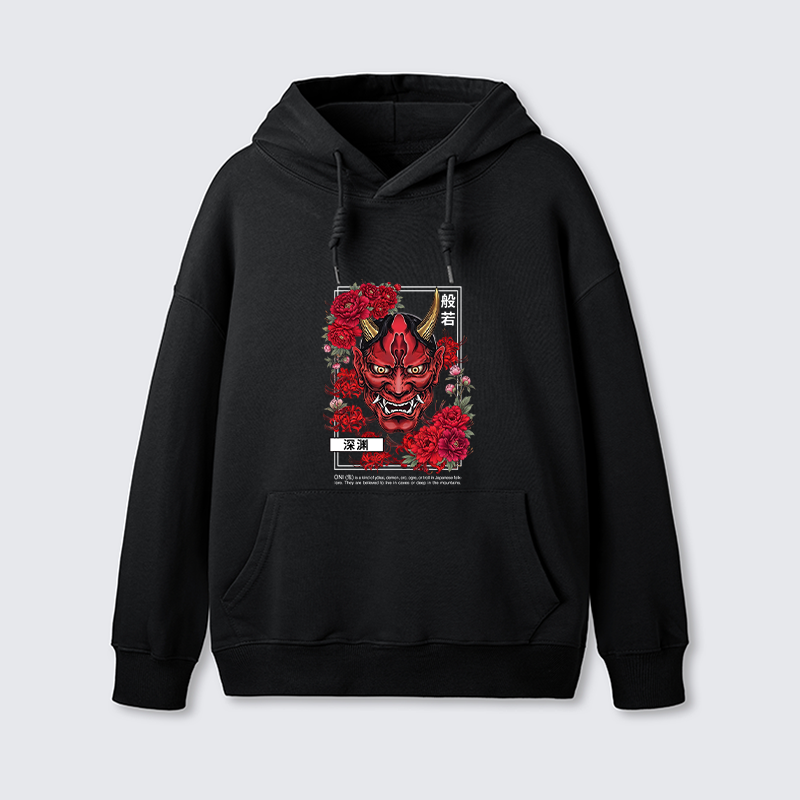 Tokyo-Tiger Cool Oni Floral Art Classic Hoodie