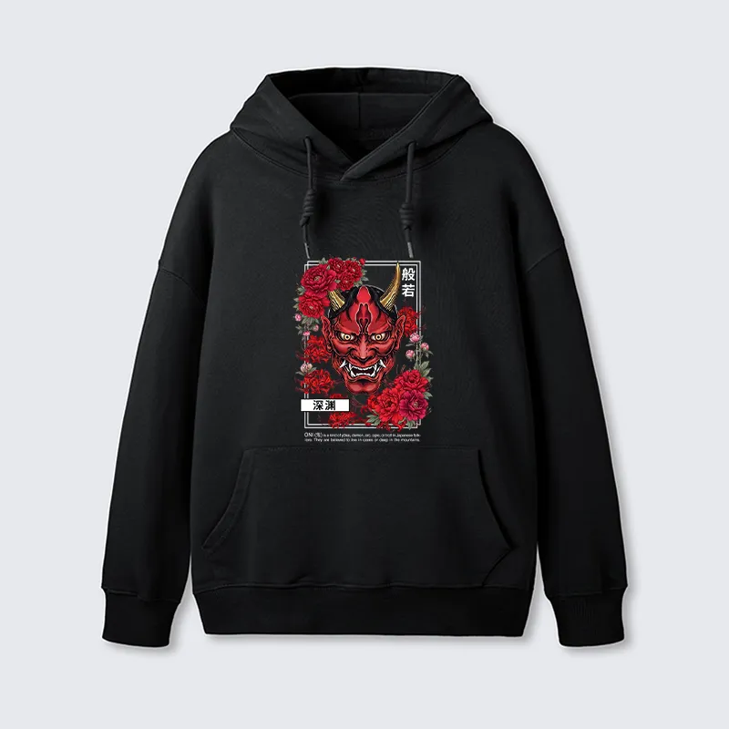 Tokyo-Tiger Cool Oni Floral Art Classic Hoodie Sale