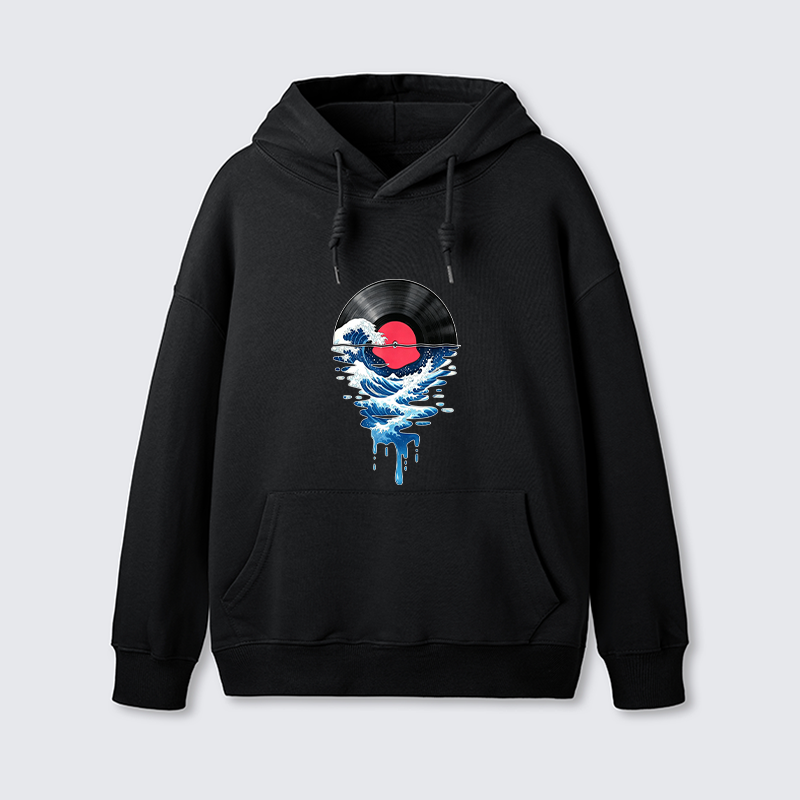 Tokyo-Tiger Vinyl Records And Waves Classic Hoodie