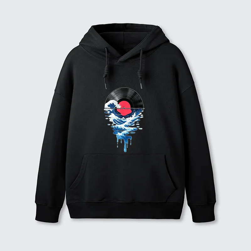 Tokyo-Tiger Vinyl Records And Waves Classic Hoodie