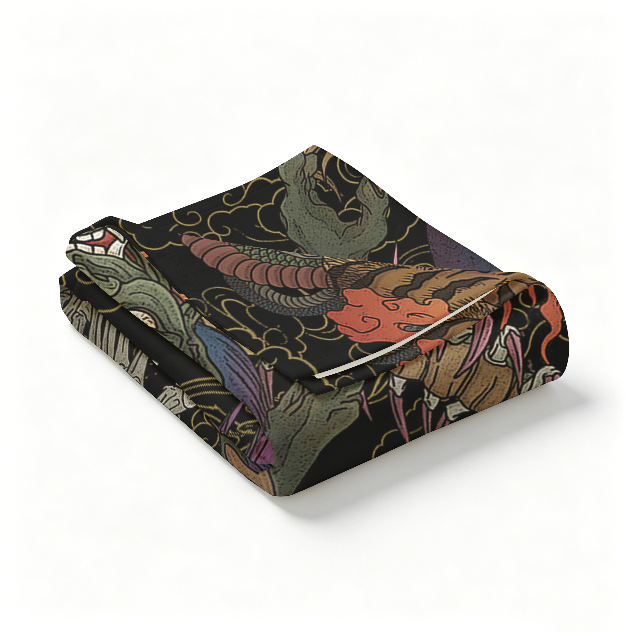 Tokyo-Tiger Japanese Yokai And Skeletons Tapestry