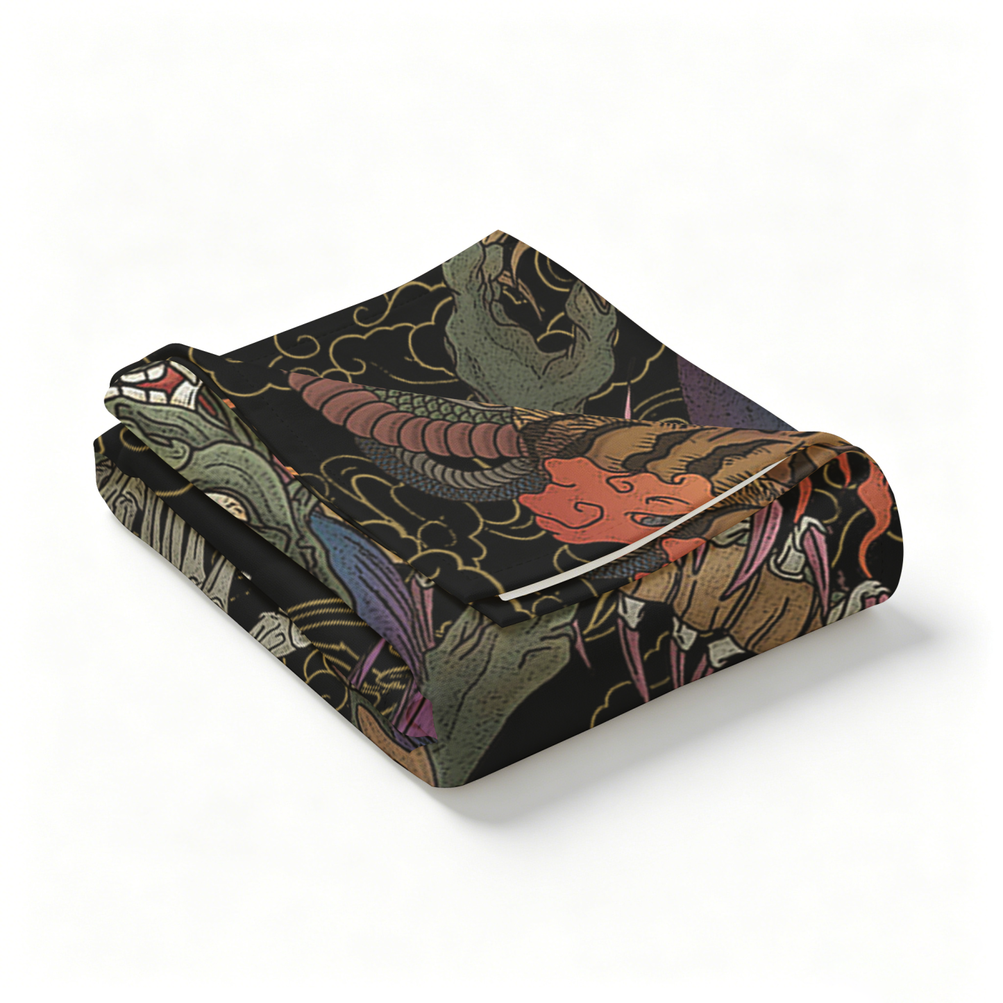 Tokyo-Tiger Japanese Yokai And Skeletons Tapestry