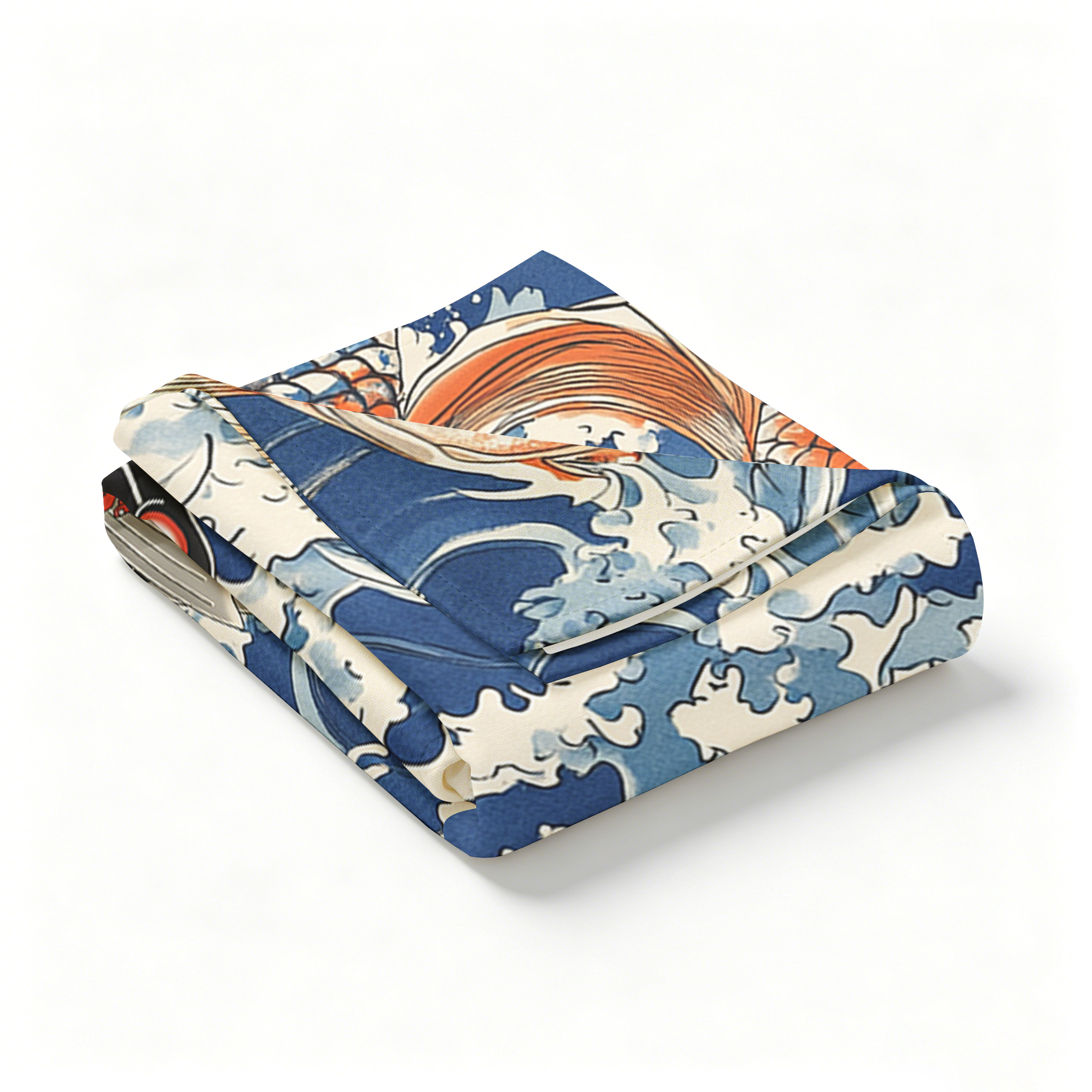 Tokyo-Tiger Sumo Wrestler Holding A Koi Tapestry