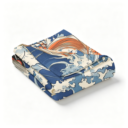Tokyo-Tiger Sumo Wrestler Holding A Koi Tapestry
