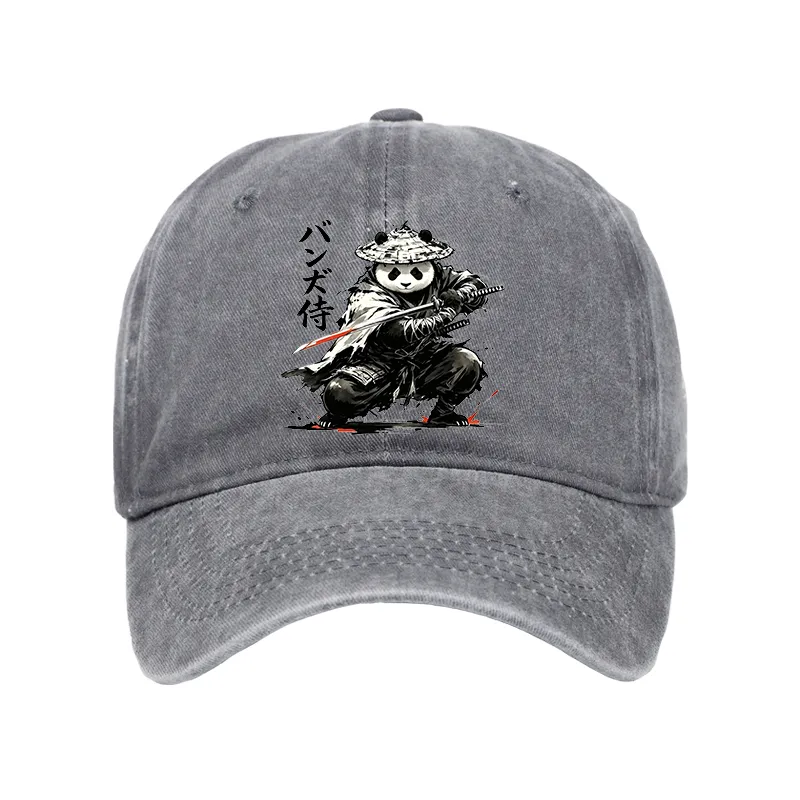 Tokyo-Tiger Panda Samurai Warrior Washed Cap