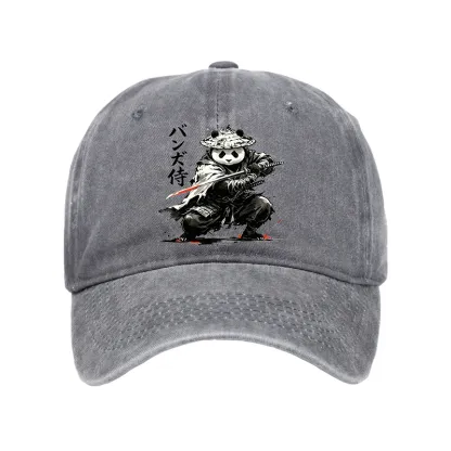 Tokyo-Tiger Panda Samurai Warrior Washed Cap