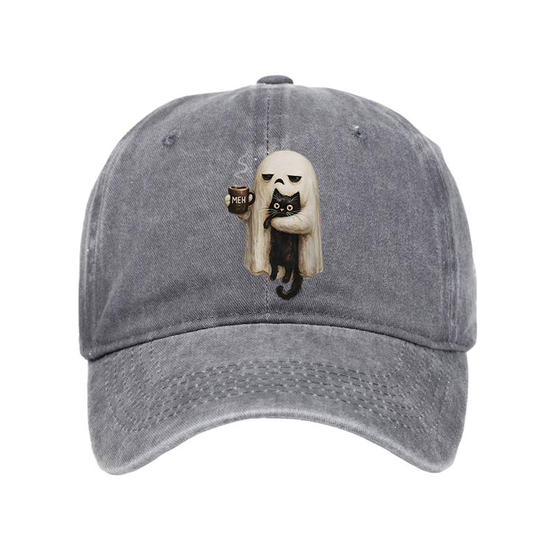 Tokyo-Tiger Ghost Cat Coffee Mood Washed Cap