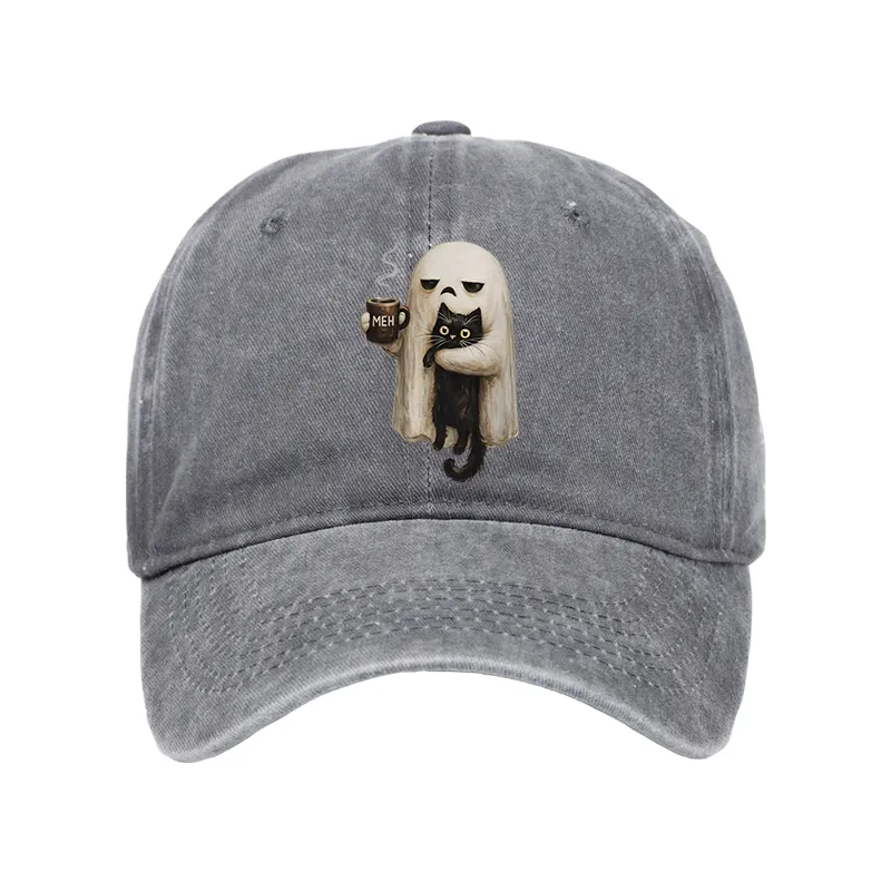 Tokyo-Tiger Ghost Cat Coffee Mood Washed Cap