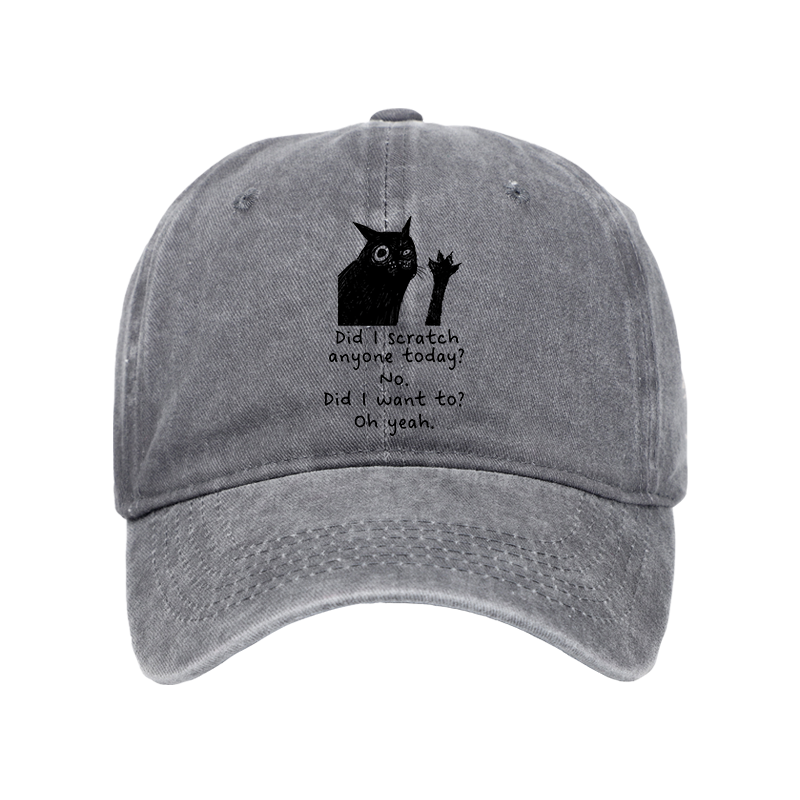 Tokyo-Tiger Black Cat Scratches People Washed Cap