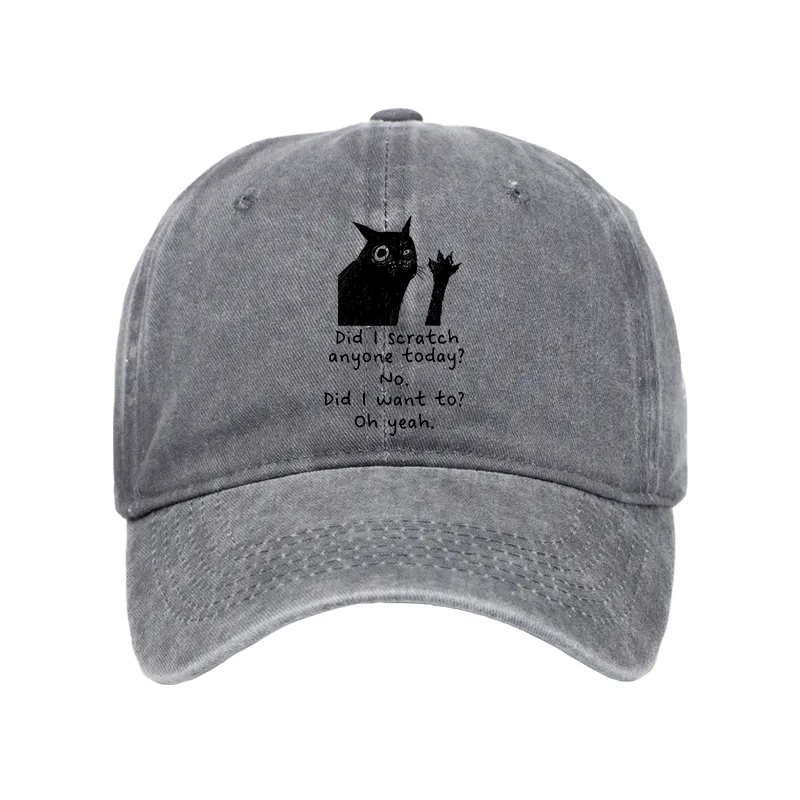 Tokyo-Tiger Black Cat Scratches People Washed Cap