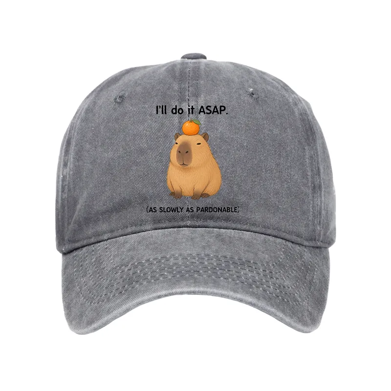 Tokyo-Tiger Slow Task Capybara Meme Washed Cap