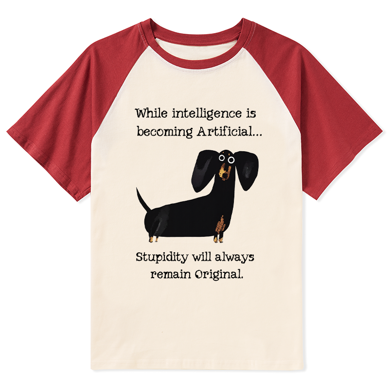 Tokyo-Tiger Dachshund Real Humor Funny Meme Raglan T-shirt
