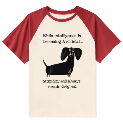 Tokyo-Tiger Dachshund Real Humor Funny Meme Raglan T-shirt