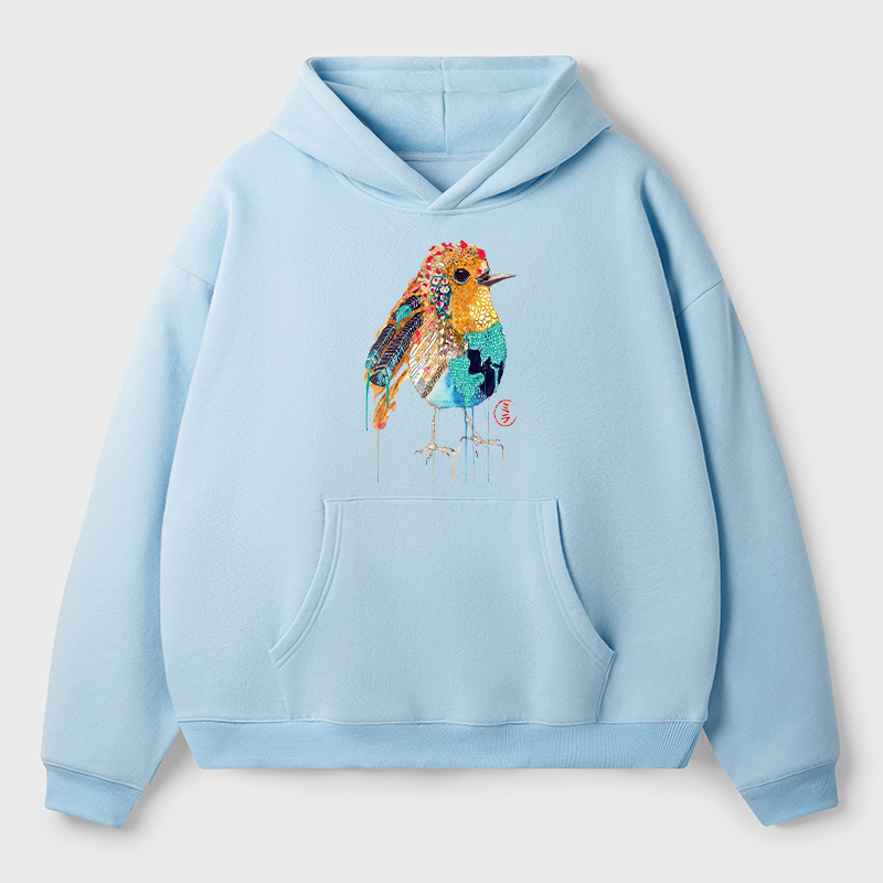 Tokyo-Tiger Sparkly Wild Bird Adult Fleece Hoodie