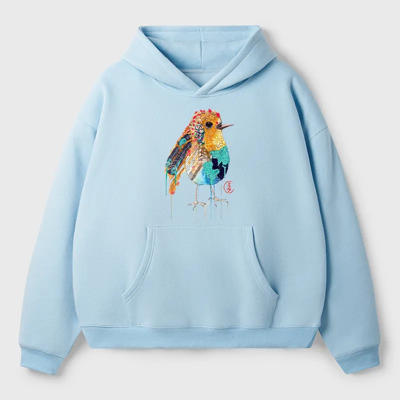 Tokyo-Tiger Sparkly Wild Bird Adult Fleece Hoodie