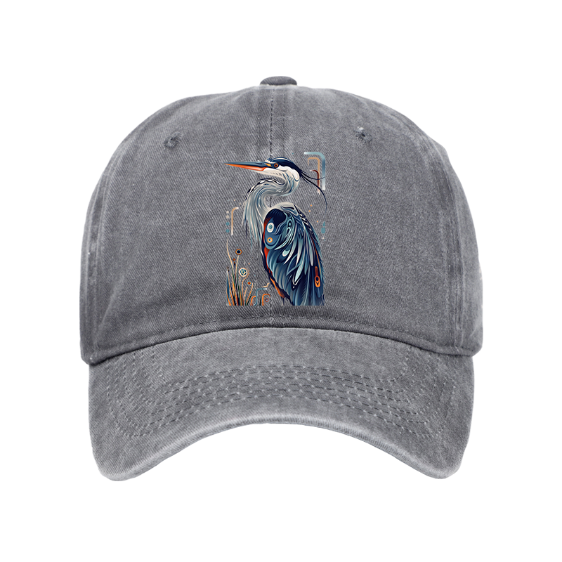 Tokyo-Tiger Stylish Blue Heron Washed Cap