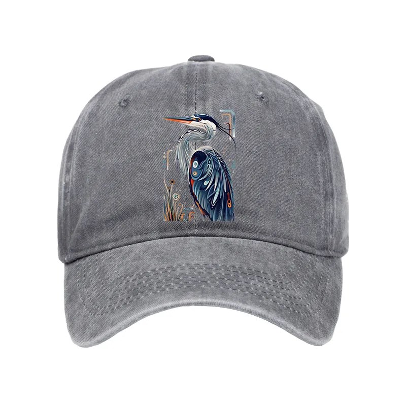 Tokyo-Tiger Stylish Blue Heron Washed Cap