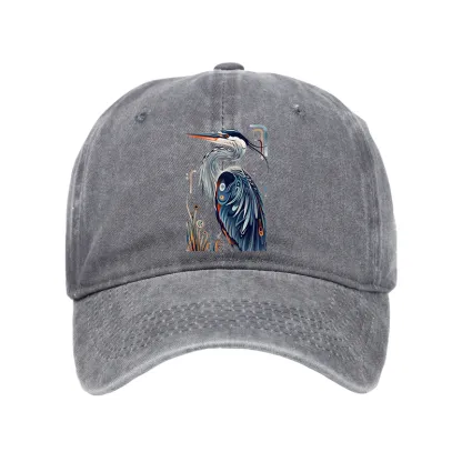 Tokyo-Tiger Stylish Blue Heron Washed Cap