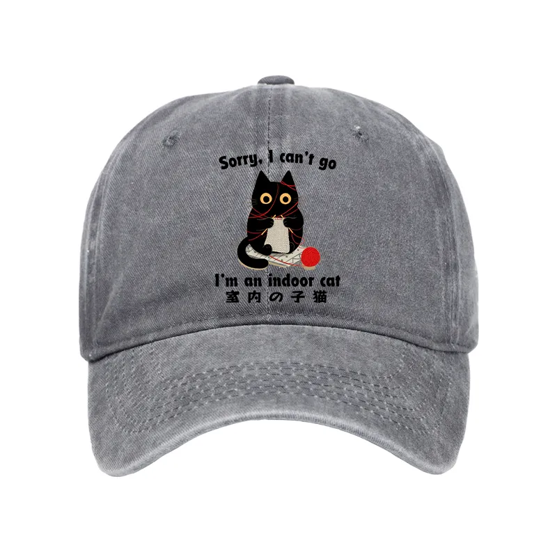 Tokyo-Tiger Indoor Cat Meme Washed Cap