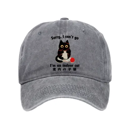 Tokyo-Tiger Indoor Cat Meme Washed Cap