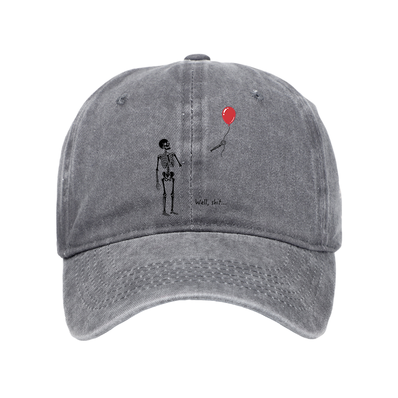 Tokyo-Tiger Skeleton Balloon Meme Washed Cap