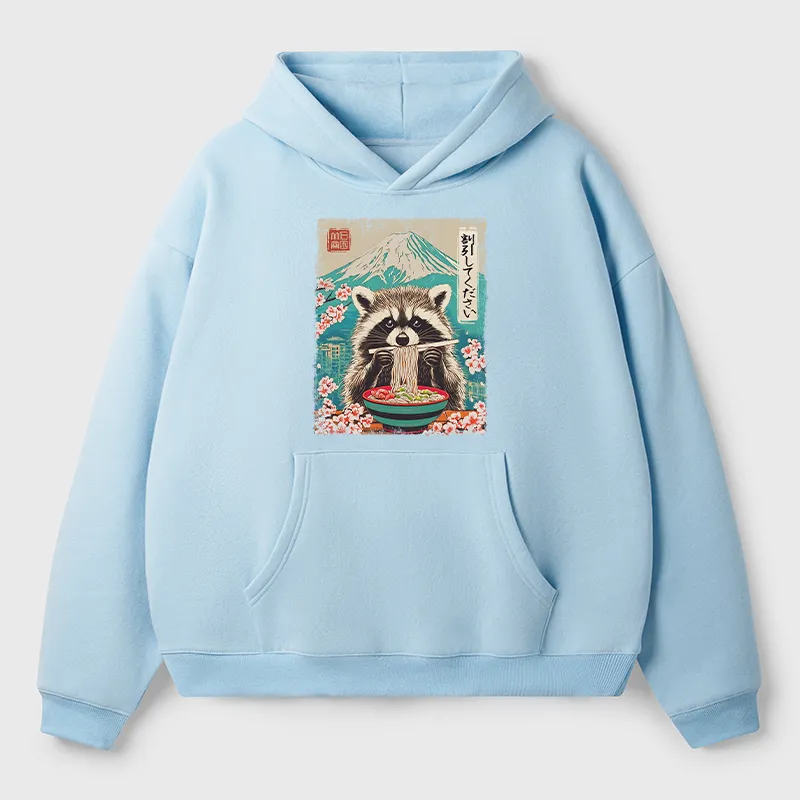 Tokyo-Tiger Please Give Raccoon A Discount Adult Fleece Hoodie