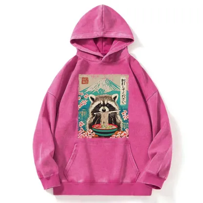 Tokyo-Tiger Please Give Raccoon A Discount Washed Hoodie